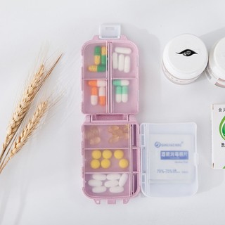 Hộp đựng thuốc mini 8 ngăn có thể gấp gọn du lịch, túi đựng thuốc, hộp chia liều thuốc, túi chia liều thuốc