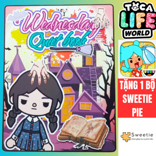 Đồ chơi bóc dán ngôi nhà búp bê cho bé  toca boca wednesday quite book