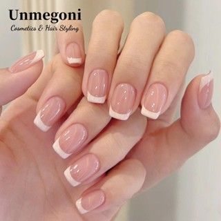  Unmegoni Móng Tay Giả Đầu Vuông Full Cover Pháp Móng Tay Giả Chống Thấm Nước Đeo Làm Móng Tay Vàng Chủ Đề Phong Cách Dài Bấm Vào Móng Tay Cô Gái 