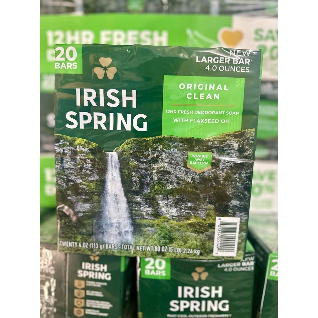 CHÍNH HÃNG MỸ Xà Phòng Xà Bông Tắm Irish Spring Mỹ 113g Thơm Sạch, Mịn Da