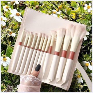 Túi đựng cọ trang điểm Cuộn túi đựng cọ mỹ phẩm 12 khe Dây kéo Túi cuộn lưu trữ Bàn chải sắp xếp Túi đựng mỹ phẩm cho allowvn