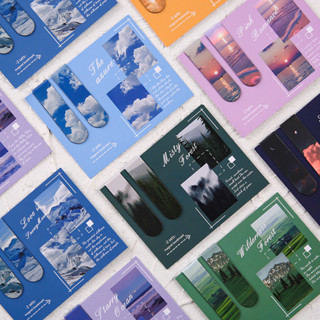 2 Chiếc Phong Cảnh Đẹp Series Thư Mục Đánh Dấu Trang Trường Văn Phòng Sách Phân Trang Chỉ Số Mini Từ Dấu Trang