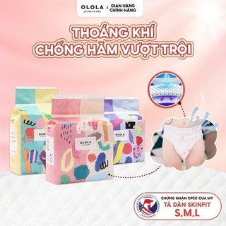 Tã Dán OLOLA Skin Fit Size S30/M24/L20 Bỉm Hàn Quốc Mềm Mỏng, Thấm Hút Nhanh Ngừa Hăm Cho Bé Từ Sơ Sinh