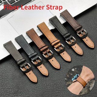 Dây da bằng sợi 20mm 22mm cho Samsung Galaxy Watch 4 5 6 40mm 44mm Đồng hồ 3 42mm 46mm Dây đeo đồng hồ đa năng bằng da cho Huawei Watch GT2 Amazfit GTR GTS Dây đeo thể thao