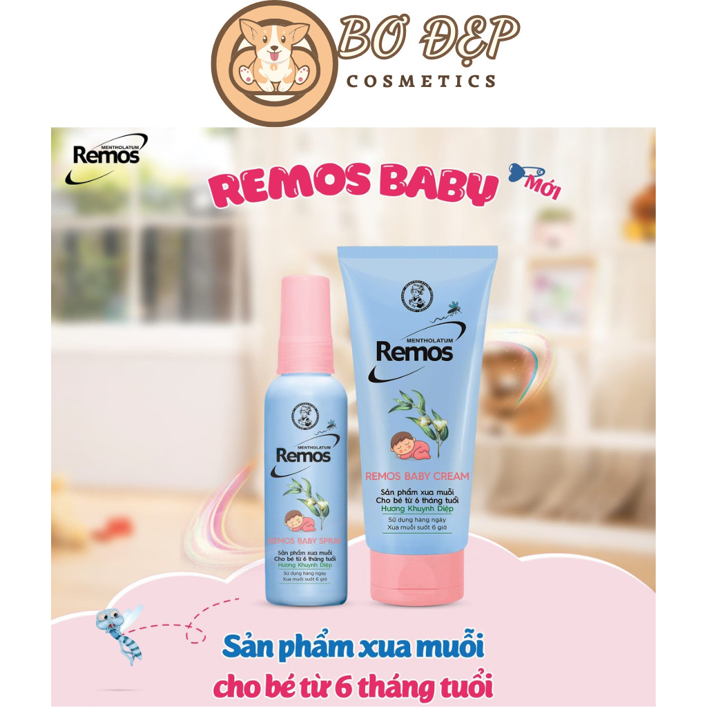 Kem - Xịt Chống Muỗi Remos Baby Cho Bé Hương Khuynh Diệp Cream & Spray