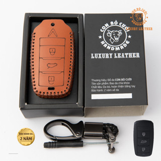  Da thật-Bao da chìa khóa xe ô tô điện Vinfast VF5 Limo Green Da thật bảo hành da 2 năm có khắc tên sdt theo yêu cầu 