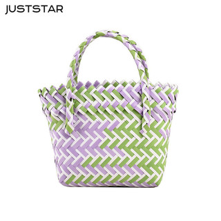 Juststar Màu sắc mới tương phản niche Túi đựng giỏ Instagram túi đi biển dệt tay