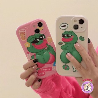 Dành Cho IPhone 16Pro Max16 16Pro 16Plus 13 ProMax 11 12 13Pro Max 14Plus XR XS Max 7 8 Plus SE2020 IPhone 15ProMax Điện Thoại Hoạt Hình Ngộ nghĩnh Ếch Cover Cô Gái Bạn Bè JY