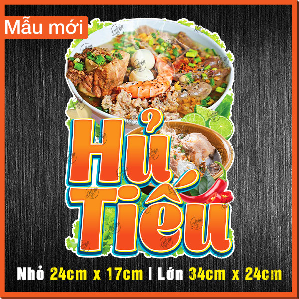 Miếng dán HỦ TIẾU decal trang trí tường tủ kính xe đẩy quán ăn decor menu bánh canh bún riêu cơm tấm
