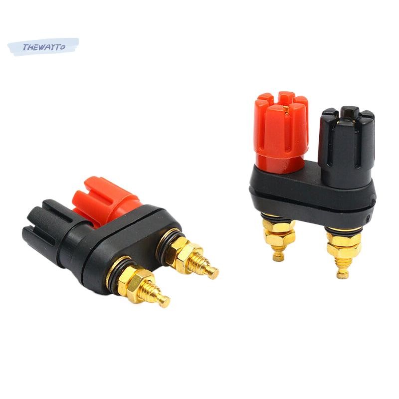 [Thewayto] Loa Banana Plug Terminal Connector Banana Ổ cắm chuối Dual Female Banana Plug cho bộ khuế