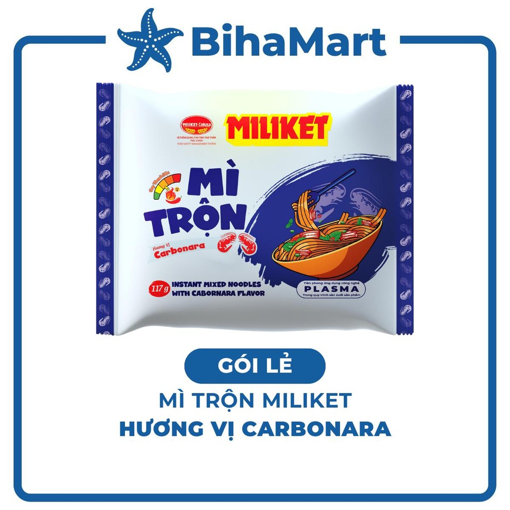 [GÓI LẺ] - COLUSA - Mì trộn Miliket hương vị Carbonara, Mì trộn Carbonara Miliket, Mì Miliket trộn C