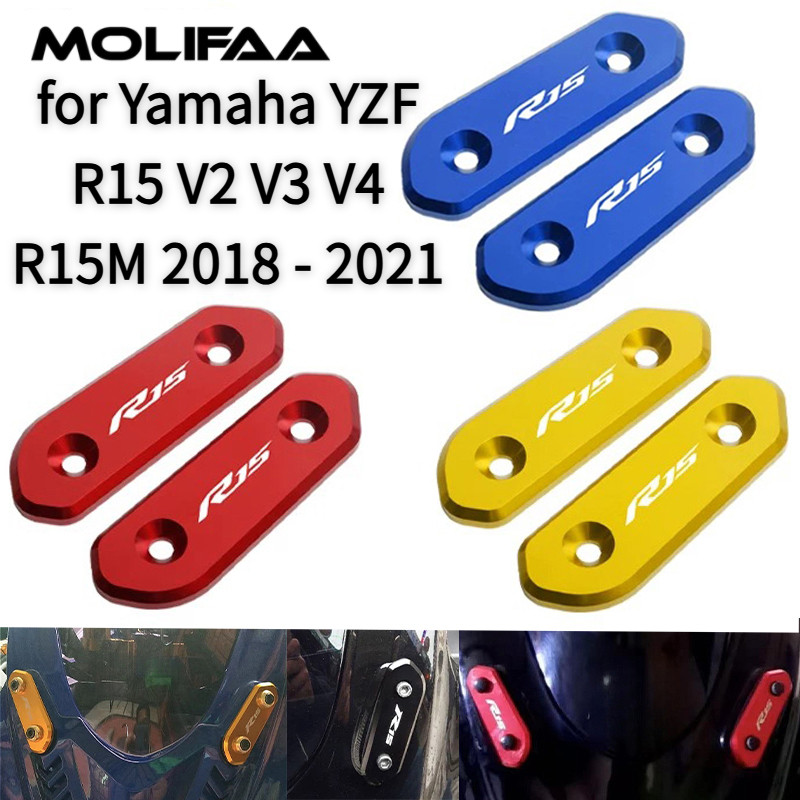 Xe Máy CNC Gương Chiếu Hậu Lỗ Đế Dành Cho Xe Yamaha YZF R15 V2 V3 V4 R15M 2018 - 2021 Mũ Kính Chắn G