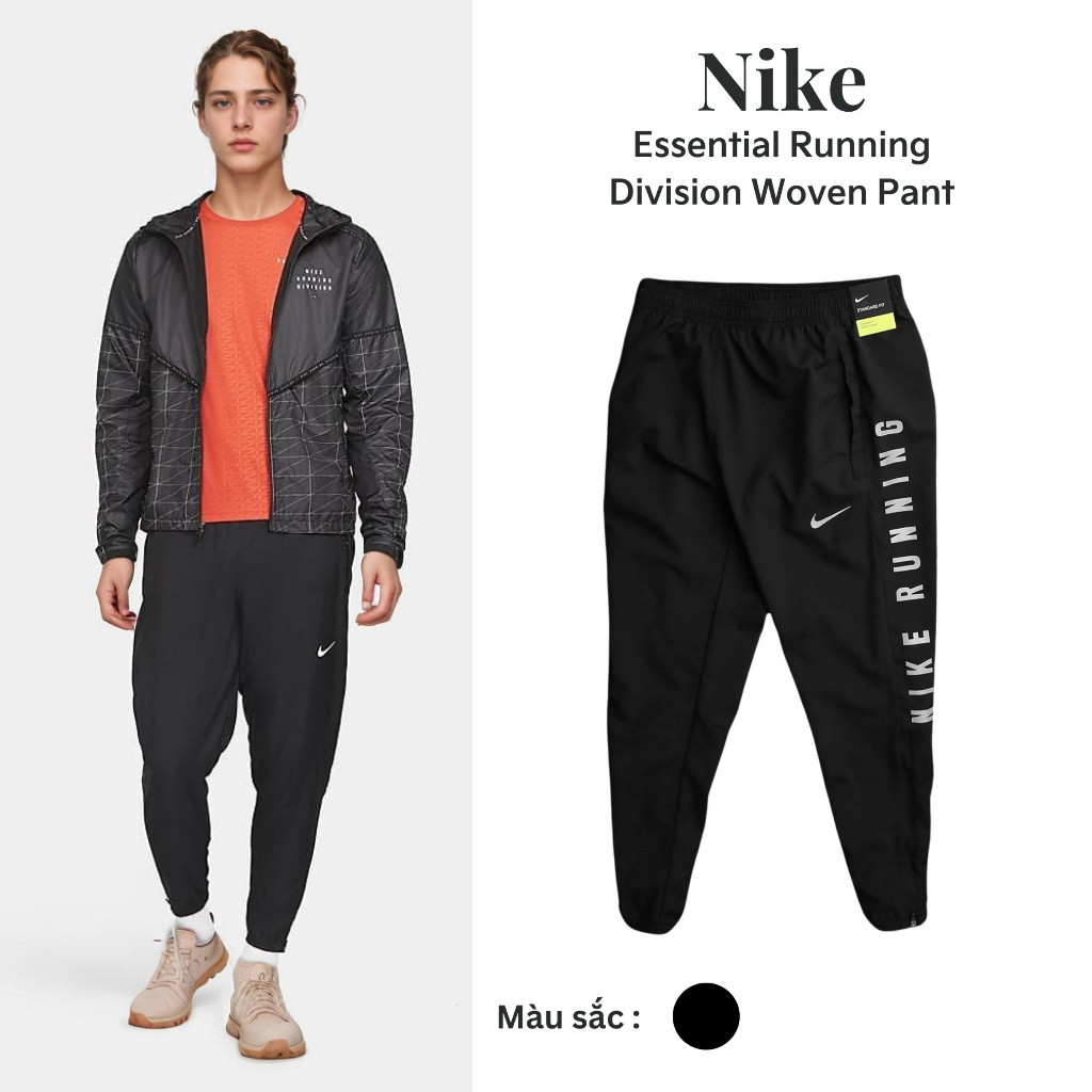 Quần dài nam nữ NK Essential Running Division Woven Pant ; Quần dài NIKE chất dù chạy bộ, tập luyện,