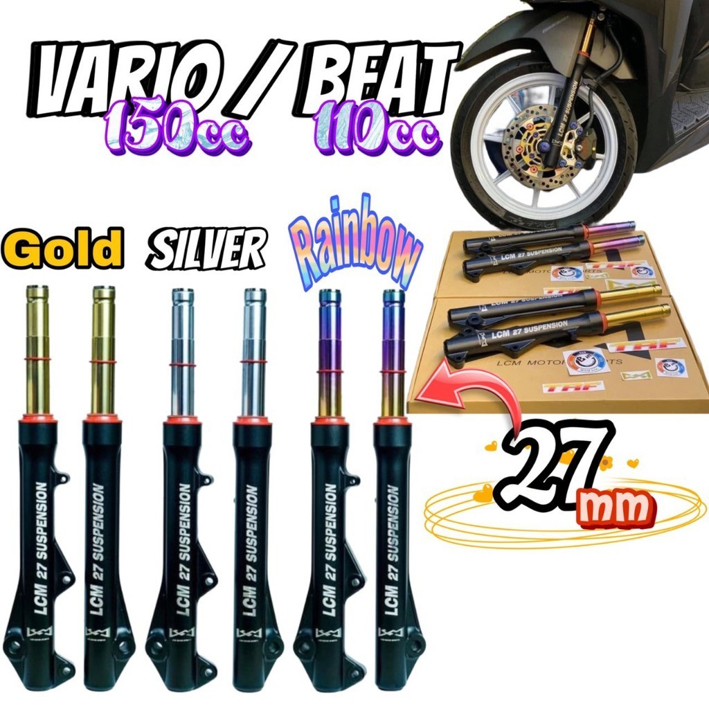 PHUỘC TRƯỚC LCM  GIẢM XÓC XE TAY GA  VARIO  / CLICK / BEAT / VISION - HÀNG CHÍNH HÃNG BST 6158
