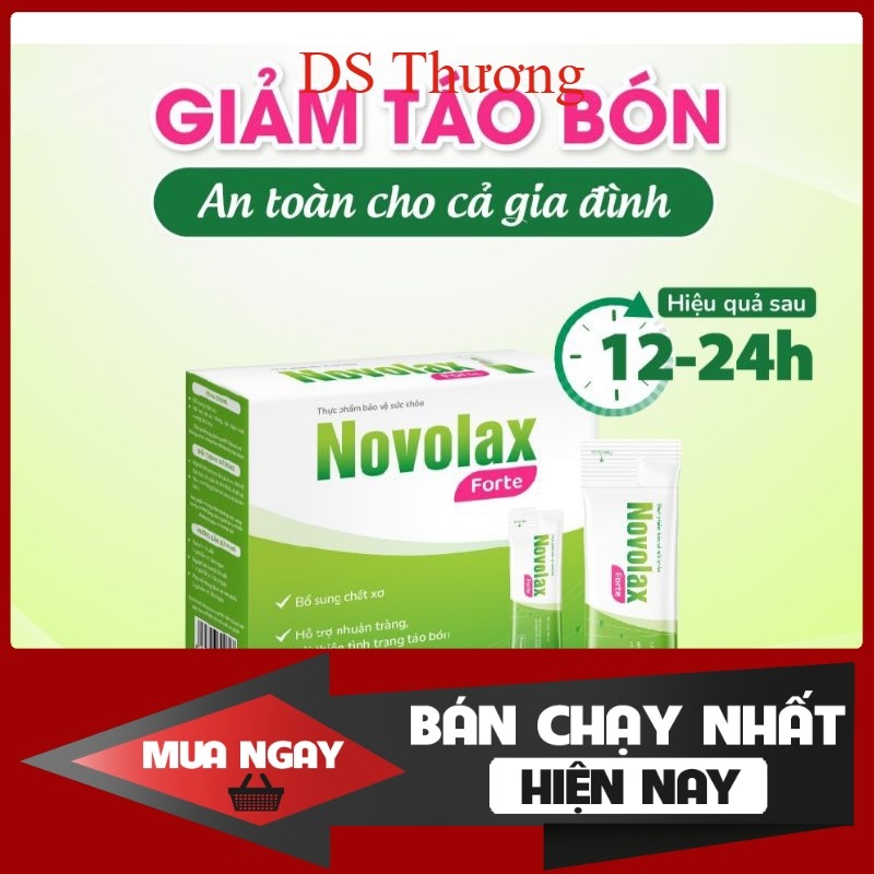 Novolax - Bổ sung chất xơ hòa tan từ thiên nhiên - Giảm táo bón an toàn cho cả gia đình hộp 20 ống