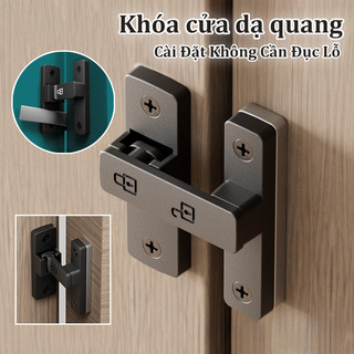 Khóa cửa dạ quang,Hợp kim kẽm 90°/180° Cửa chốt định vị không đục lỗ, Khóa Cửa Trượt,Cài Đặt Không Cần Đục Lỗ