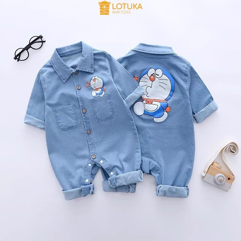 Body Dài Tay Jean Doraemon Mềm Mỏng LOTUKA Trẻ Trung Năng Động Bé Trai, Bodysuit Cho Bé, Bộ Quần Áo Trẻ Em Size 3-12kg