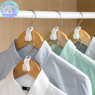 Thewoodfameing 5 chiếc móc treo quần áo kết nối móc treo quần áo nhà liên kết khóa dày nhựa xếp chồng quần áo móc liên kết en