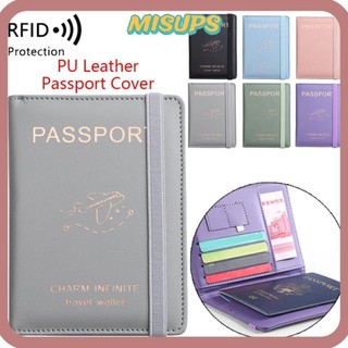 Misups RFID Passport Cove Phụ kiện du lịch Da PU đa chức năng Giá đỡ hộ chiếu siêu mỏng
