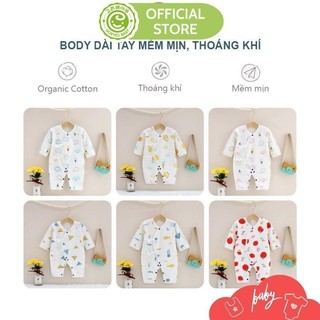 Body Liền Thân Dài Tay Cài Lệch Cho Bé Trai Bé Gái Từ 0 Đến 1 Tuổi - Cotton Mềm Mịn, Thoáng Khí