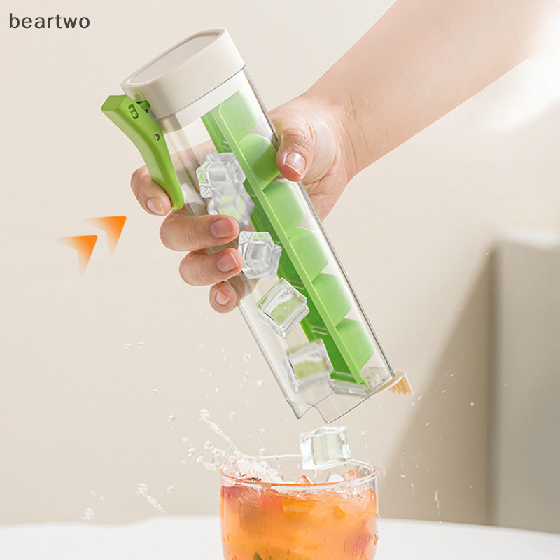 < Beartwo > Máy làm bóng đá cầm tay sáng tạo 6 lưới DIY Dụng cụ làm khúc côn cầu trên băng One Click Press Khuôn làm đá di động Đẹp