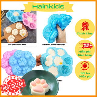 Khuôn silicon hình chân mèo 3d, khuôn silicon làm bánh pudding, rau câu, đậu hủ non, khuôn silicone hình chân mèo