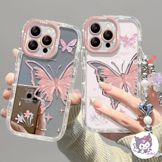 Ốp Gương Sang Trọng Cho OPPO A38 A60 A58 A54 A18 A57 A77s A15s A12 A16 A15 A5s A17 A53 A17K A79 A78 A3s A33 A32 A52 A92 A11K Vỏ Điện Thoại Mềm Thời Trang Bướm Có Dây Buộc