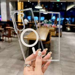 Ốp lưng trong suốt Samsung Galaxy Z Fold Flip 7 6 5 4 3 5G Sạc không dây Vỏ chống sốc từ tính chống trượt cho Samsung Fold7