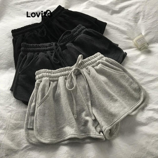 Lovito Quần short thể thao dây rút trơn kiểu dáng thể thao cho nữ LNE62588