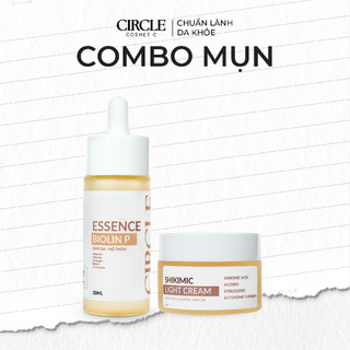 Combo ngừa mụn, dưỡng trắng da circle serum mụn 30ml và kem mụn hoa hồi làm sáng da, mờ thâm 30gr