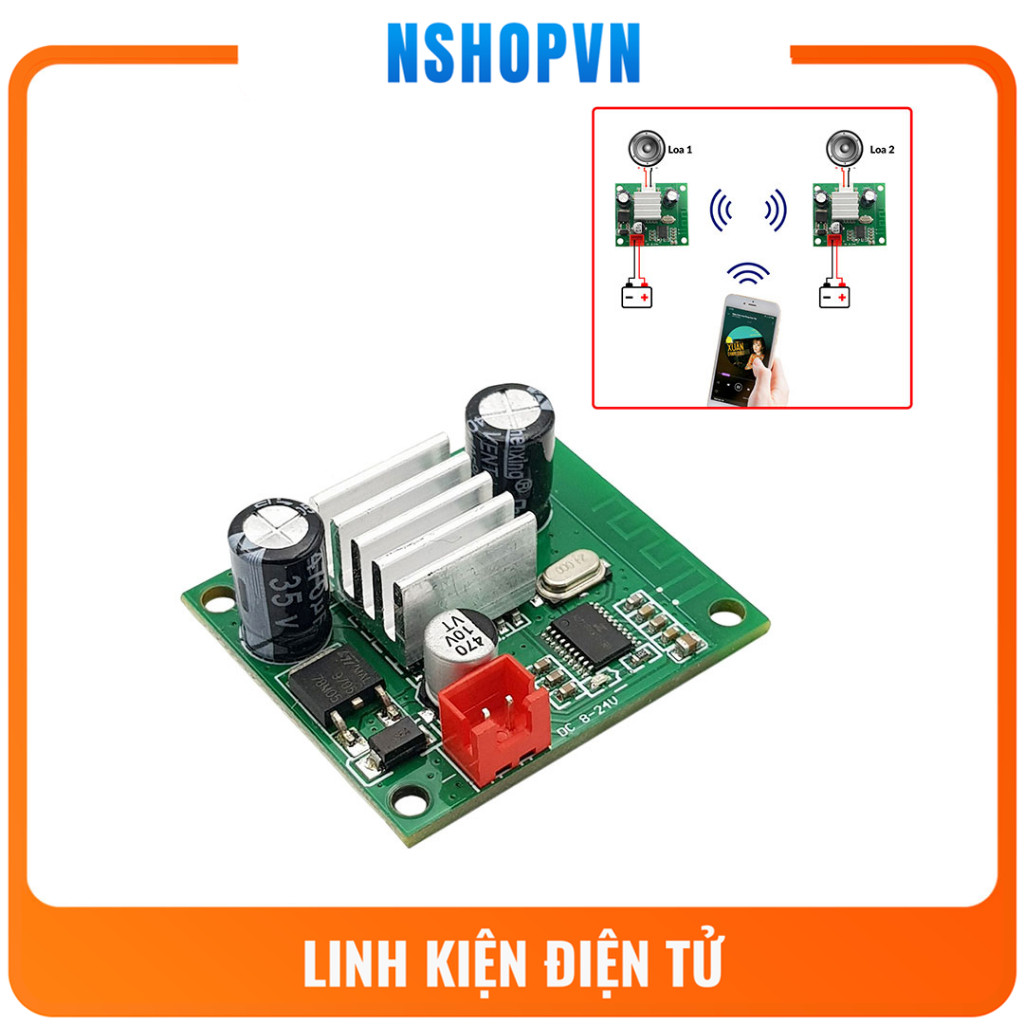 Mạch Khuếch Đại Âm Thanh Bluetooth Mono TWS 30W hỗ trợ ghép đôi Stereo