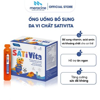 Ống uống bổ sung đa vi chất sativita hỗ trợ phát triển thể chất, não bộ, tiêu hóa - hộp 20 ống x 10ml