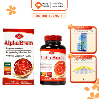 Viên Uống Bổ Não Olympian Labs Alpha Brain Tăng Cường Chức Năng Bộ Não, Hỗ Trợ Tuần Hoàn Não