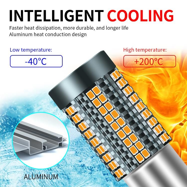 1 Đôi Đèn LED báo rẽ cố định 126LED T20 1156 1156-150 7440 12-24v Bóng đèn xanh ô tô ô tô