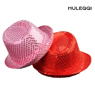 HULEQQI Mũ biểu diễn khiêu vũ Ngày lễ thời trang sáng bóng