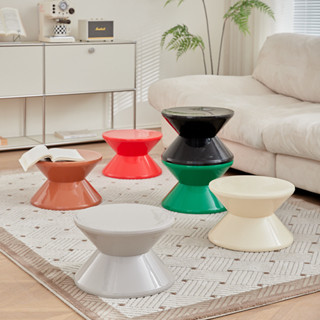 Ins Bắc Âu Đổi Giày Ghế Nhỏ Lối Vào Hộ Gia Đình Phòng Khách Ghế Đơn Giản Trẻ Em Nhựa Thấp Phân Đồng Hồ Cát Tròn Ghế