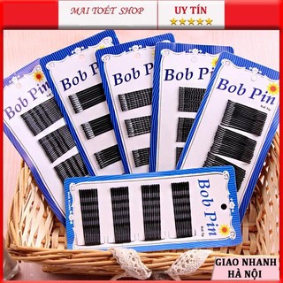 Vỉ kẹp tóc 60 cái ghim tăm đen