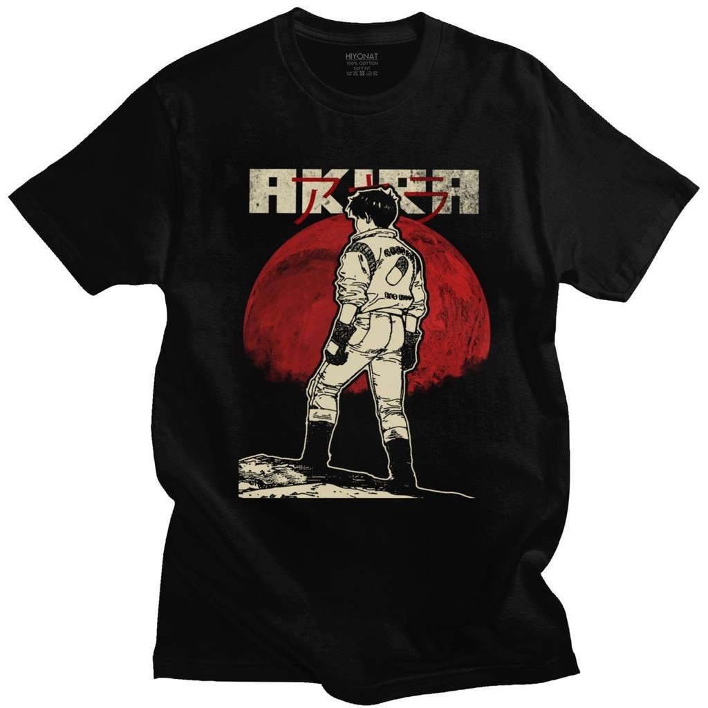 Vintage Anime Akira Áo Thun Tay Ngắn Cotton Mềm Áo Thun Cổ Tròn Khoa Học Viễn Tưởng Manga Moon Shota
