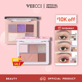 Bảng phấn mắt - veecci, 5 màu, ấm - mát-/veecci/nhũ/bảng mắt/bảng phấn mắt veecci/4 ô