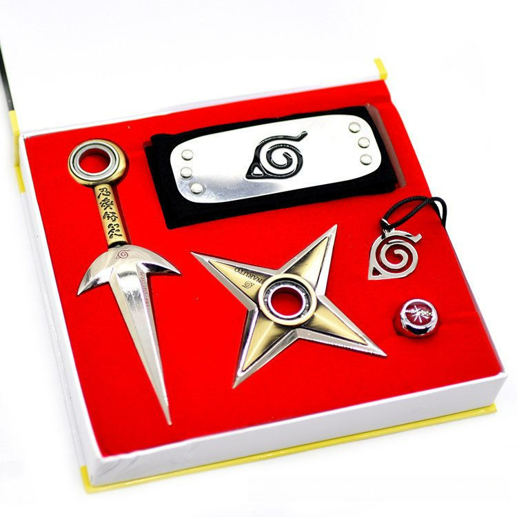 NARUTO -❈- Bộ mô hình vũ khí Namikaze Minato Kunai Akatsuki Nhẫn ngón tay với đồ chơi quay