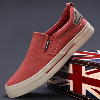 Giày Slipon Lười Vải Nam SHANBU Chất Liệu Vải Bố Thoáng Khí Đế Cao Su Chống Trơn - Mã 24810