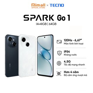 Điện thoại Tecno Spark Go 1 (4+4)GB/64GB - Unisoc T615 | 5000mAh | Sạc nhanh 15W | Chính hãng