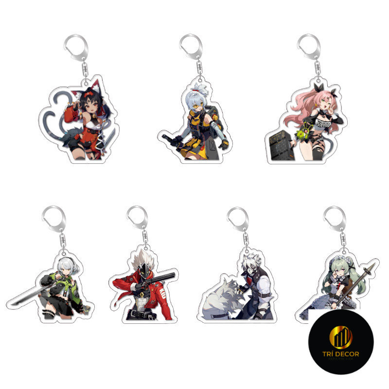 Móc khóa Zenless Zone Zero Wise Belle Anby Demara Nicole Demara Anime Phụ kiện trang trí túi xách Ba