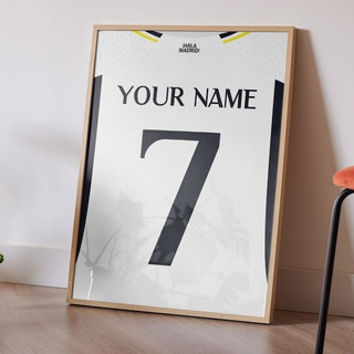  CUSTOM ⭐️ Real Madrid 23 24 - Poster Áo Đấu Sân Nhà Đội REAL In Tên Số Theo Yêu Cầu - Tranh Decal Dán Tường Áo Đấu 