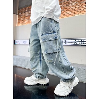 NANA CHAN I Quần jean suông túi hộp cho bé trai QB735 SIZE ĐẠI 120-170, quần áo trẻ em thu đông 2024