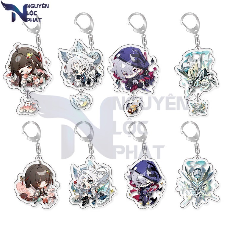 Trò Chơi Honkai Ngôi Sao Đường Sắt Moze Lingsha Feixiao Mặt Dây Chuyền Hình Móc Khóa Cosplay NLP