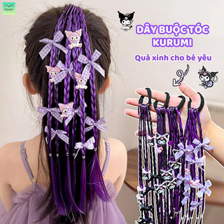  Tóc giả bện xoắn Kuromi có dây thun băng đô thun dễ thương phù hợp với nhiều loại mũ đội đầu 