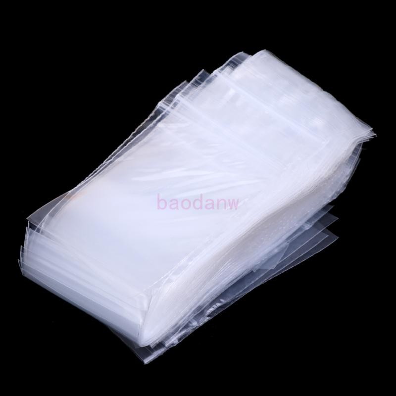 Bdw 100 Chiếc Có Thể Khóa Lại Con Dấu Nhựa Khóa Zip Túi Trong Suốt Trong Suốt Túi Poly 4cmx6cm