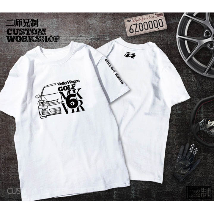 MK6 R20 Xe Sửa Đổi MK7 Thể Thao Tay Ngắn Xe Phía Trước Tiến Hóa EA113 Rời Cotton Nguyên Chất Áo Thun