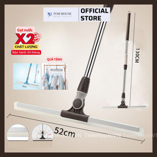  Cây Gạt Nước Sàn Nhà Đa Năng TomHouse Chổi Gạt Nước Silicon Nhà Tắm Cán INOX Dài 130cm Tăng Giảm 